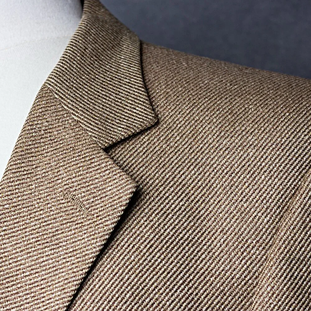 Mens Silk and Wool Blazer | 42 Regular | Classic Three Button Blazer